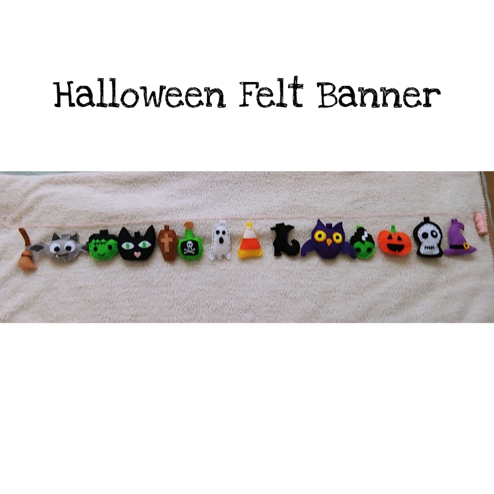Hand Sewn Halloween Felt Banner